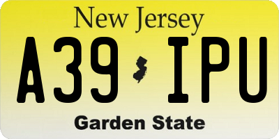 NJ license plate A39IPU
