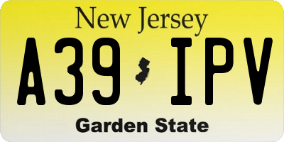 NJ license plate A39IPV