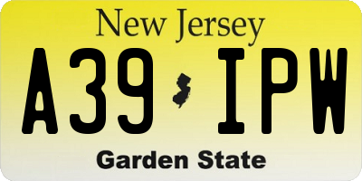 NJ license plate A39IPW