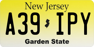 NJ license plate A39IPY