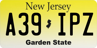 NJ license plate A39IPZ