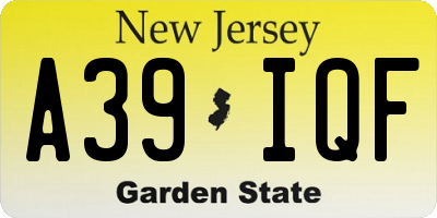 NJ license plate A39IQF