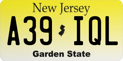 NJ license plate A39IQL