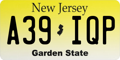 NJ license plate A39IQP