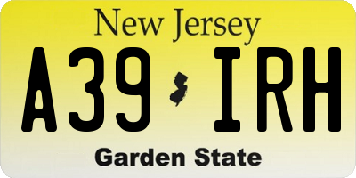 NJ license plate A39IRH