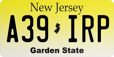 NJ license plate A39IRP