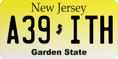NJ license plate A39ITH