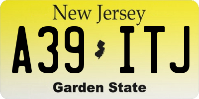 NJ license plate A39ITJ