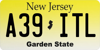NJ license plate A39ITL