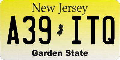 NJ license plate A39ITQ