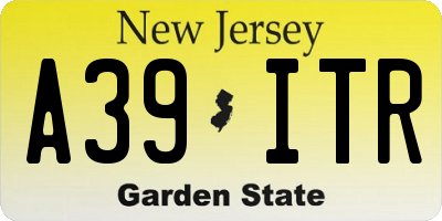 NJ license plate A39ITR