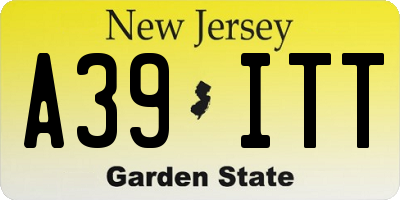 NJ license plate A39ITT