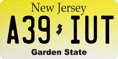 NJ license plate A39IUT