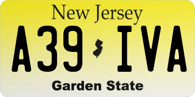 NJ license plate A39IVA
