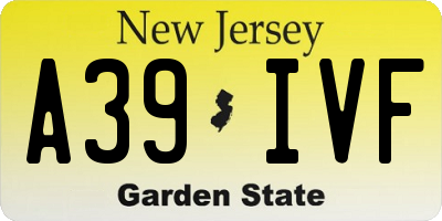 NJ license plate A39IVF