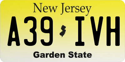 NJ license plate A39IVH