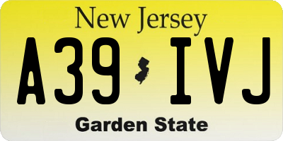 NJ license plate A39IVJ