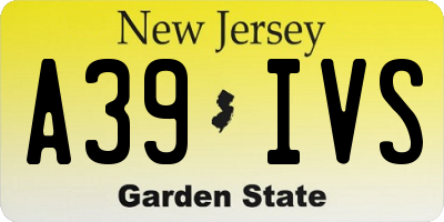 NJ license plate A39IVS
