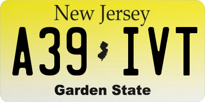 NJ license plate A39IVT