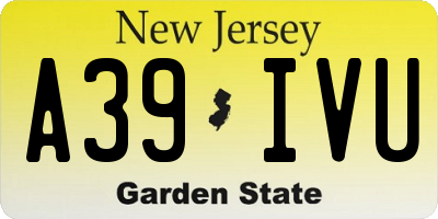 NJ license plate A39IVU