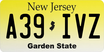 NJ license plate A39IVZ