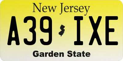 NJ license plate A39IXE