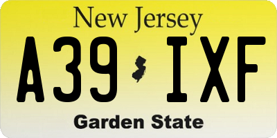 NJ license plate A39IXF