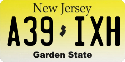 NJ license plate A39IXH