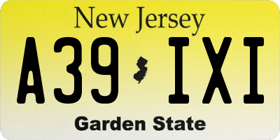 NJ license plate A39IXI