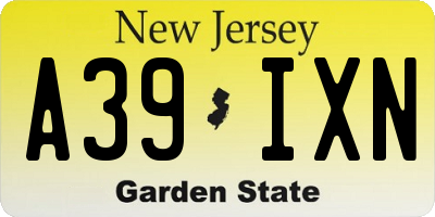 NJ license plate A39IXN