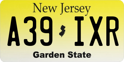 NJ license plate A39IXR