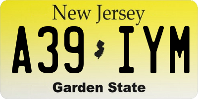 NJ license plate A39IYM