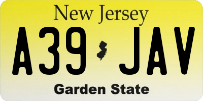 NJ license plate A39JAV