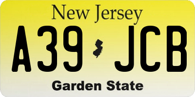 NJ license plate A39JCB