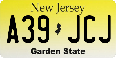 NJ license plate A39JCJ