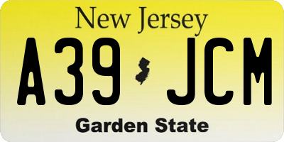 NJ license plate A39JCM