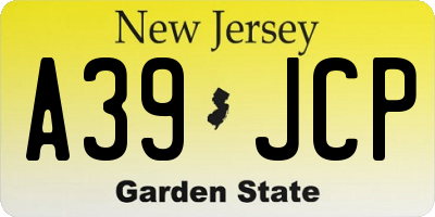 NJ license plate A39JCP