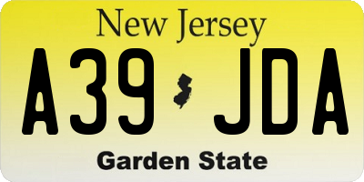 NJ license plate A39JDA