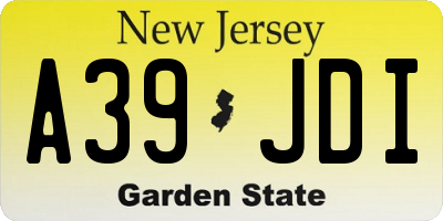 NJ license plate A39JDI