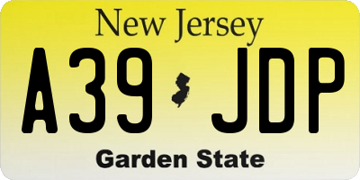 NJ license plate A39JDP