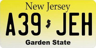 NJ license plate A39JEH