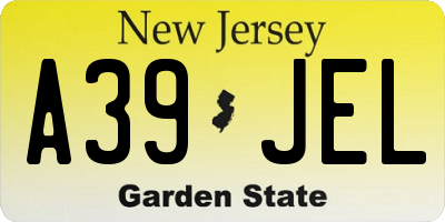 NJ license plate A39JEL