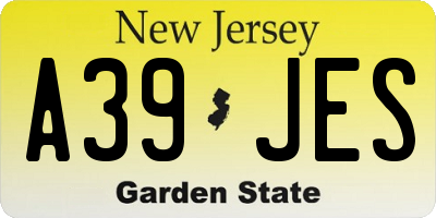 NJ license plate A39JES