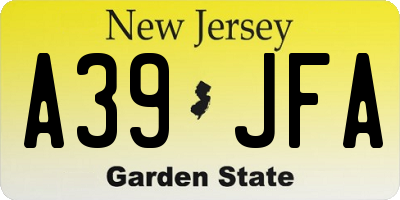 NJ license plate A39JFA