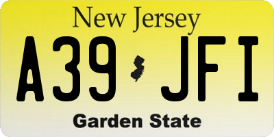 NJ license plate A39JFI