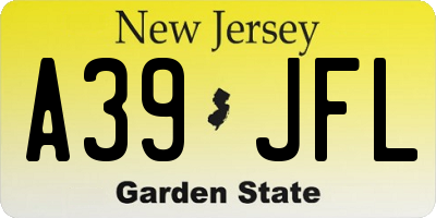 NJ license plate A39JFL