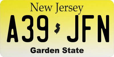 NJ license plate A39JFN