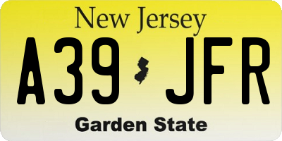 NJ license plate A39JFR