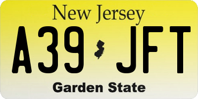 NJ license plate A39JFT