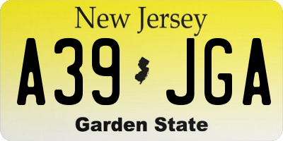 NJ license plate A39JGA
